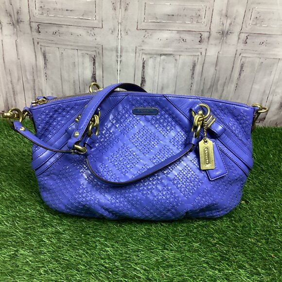 Coach Madison Crisscross Leather Sophia Satchel Shoulder Bag - Picture 14 of 14